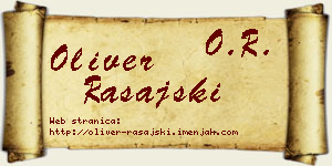 Oliver Rašajski vizit kartica